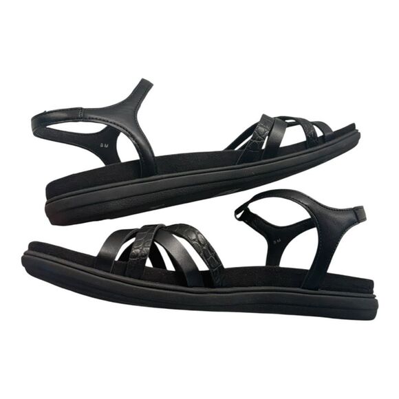 Easy Spirit Dottle 3 Embossed Comfort Sandals Women’s Size 8 Black Ankle Strap - Picture 5 of 8